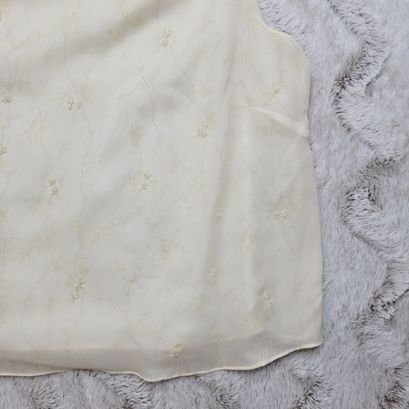 Bridgetown Collection 100% Silk Beaded Embellishment Sleeveless Blouse Size S - Picture 7 of 12